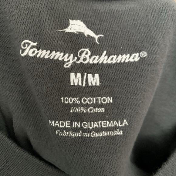 Tommy Bahama T-Shirt Mens Medium ‘Happy Little Palm Trees’ Artist Dark Green - Picture 2 of 7